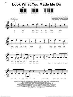 look what you made me do piano sheet music Have you ever wondered how the piano sheet music for Look What You Made Me Do by Taylor Swift came to be?